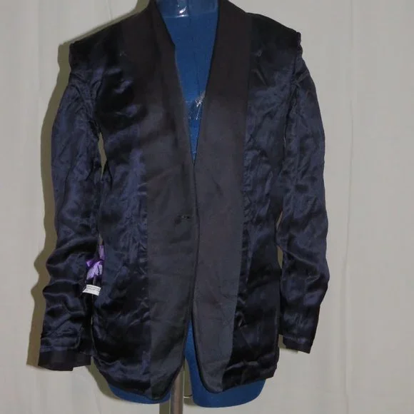 Ralph Lauren Purple Label Women Dark Blue Shawl Collar Tuxedo Jacket 0 NWT